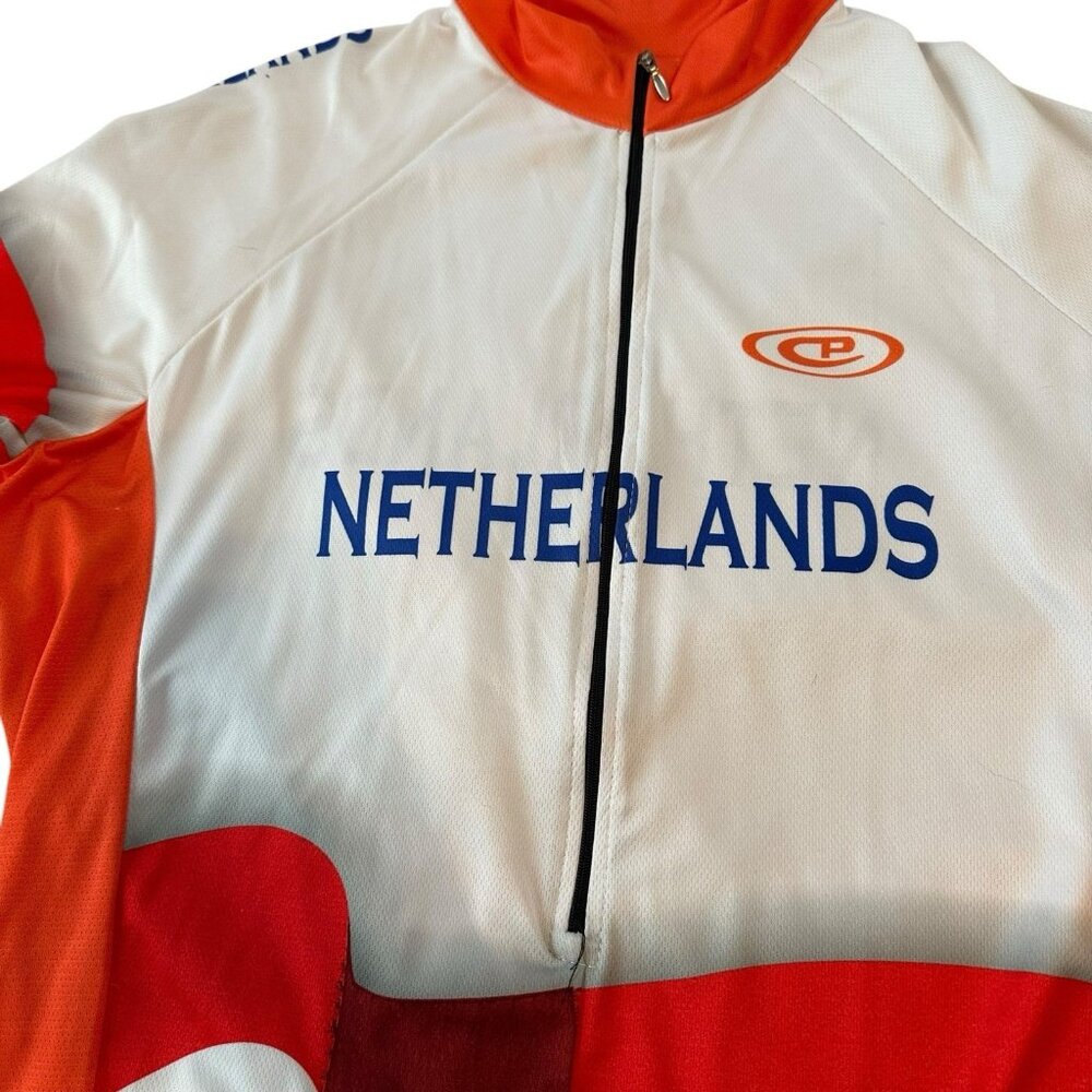 Netherlands Cycling Jersey Large CPI Sportswear Bike Gear Athletic Back Pockets - Picture 5 of 13